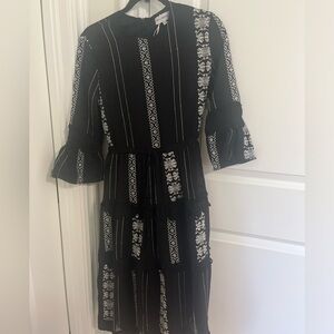 Black midi long sleeve dress